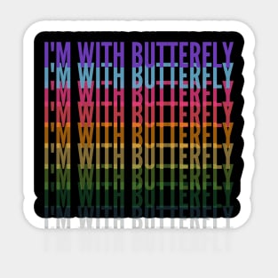 I'm With Butterfly Sticker